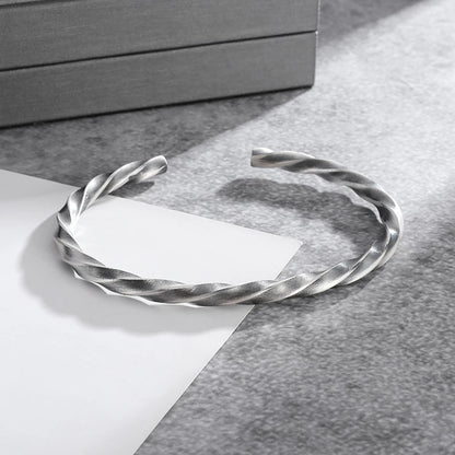 Feather Cuff Bracelet Adjustable Metal Bangle for Men & Women
