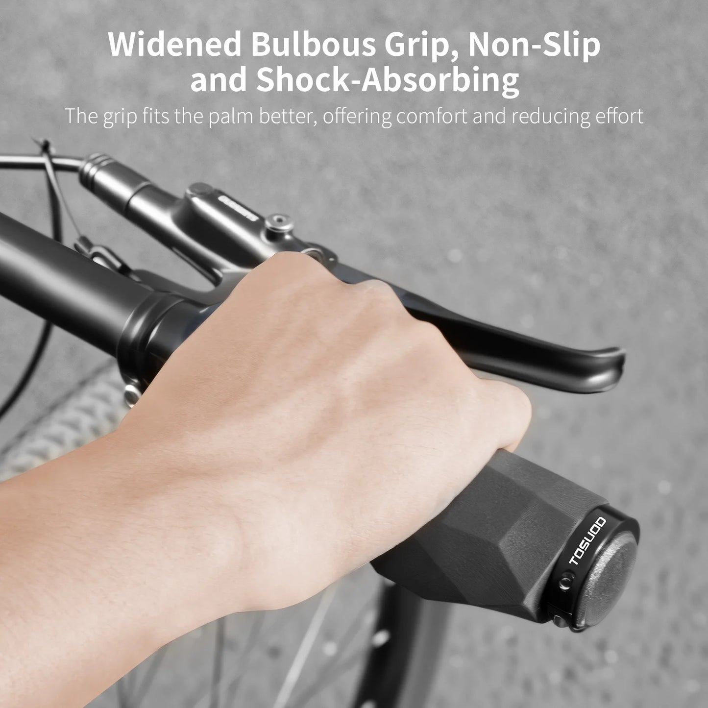 Ergonomic Bike Handlebar Grips - Aluminum + Rubber, 13.5cm, 184g/pair, 2 Colors