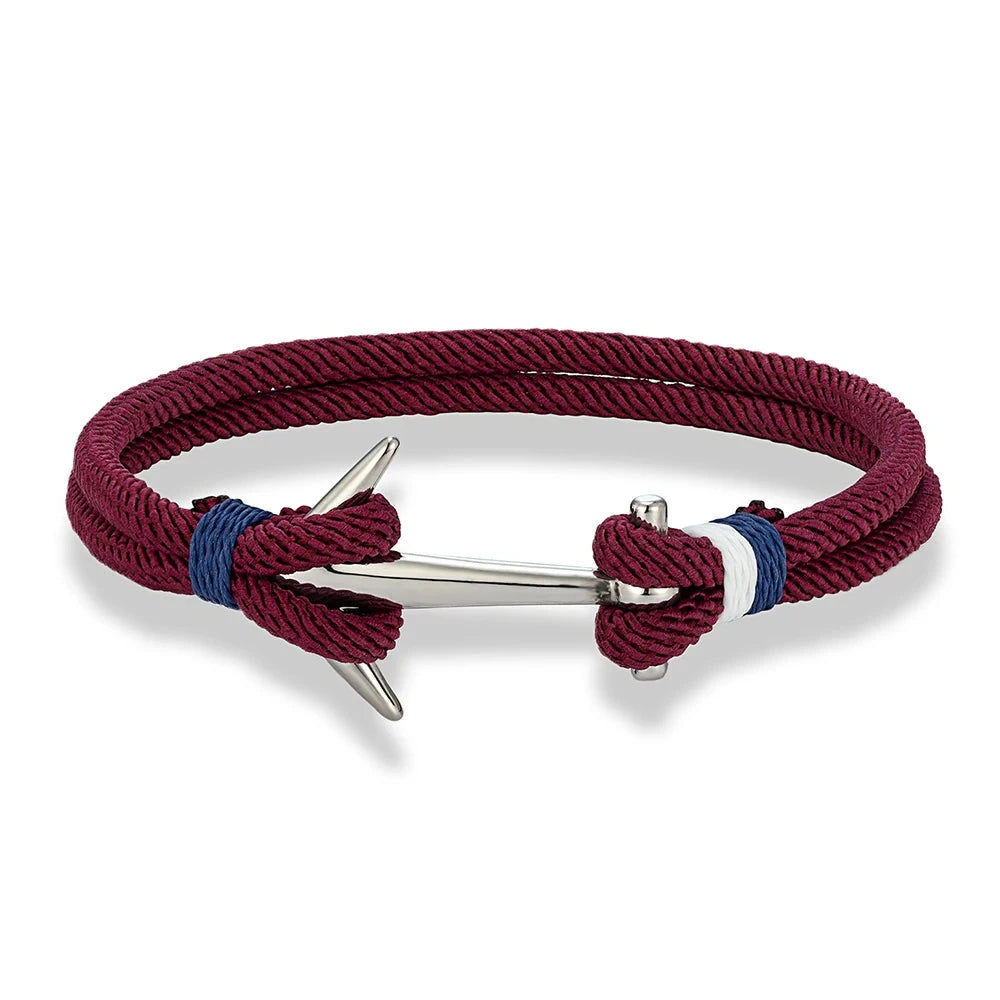 Nautical Steel Double Rope Anchor Bracelet Waterproof, Unisex & Adventure Ready deideas