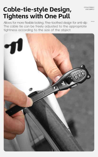 Portable Cable Combination Lock - Zinc Alloy, 3-Digit, 31cm & 53cm, Helmet & Bike
