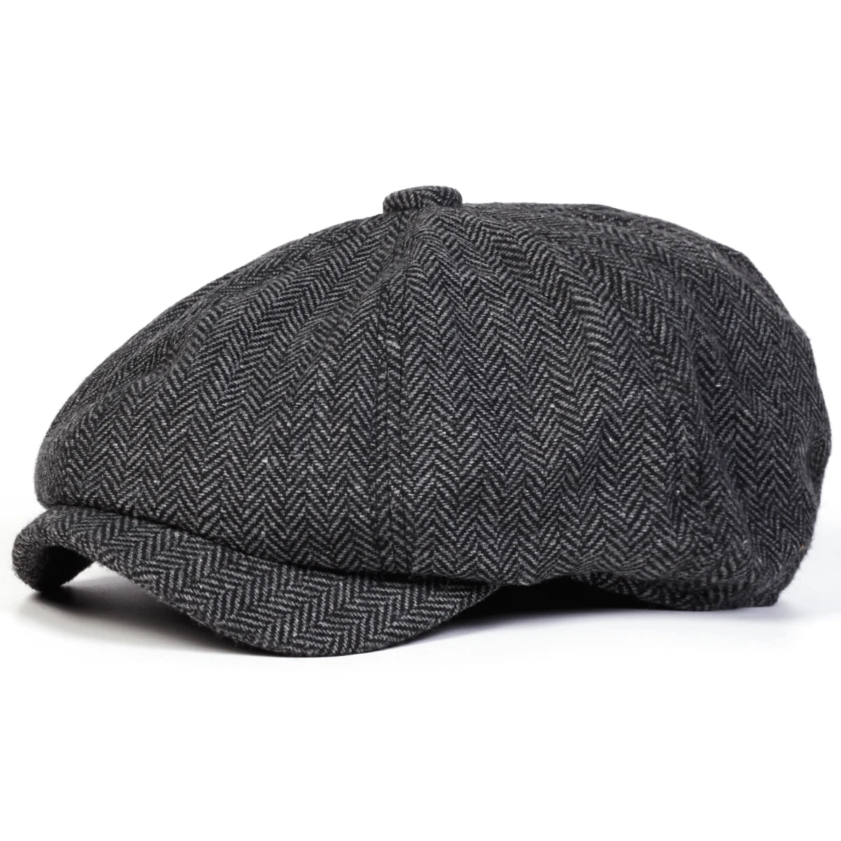 Retro Herringbone Newsboy Cap - British Painter's Beret Unisex