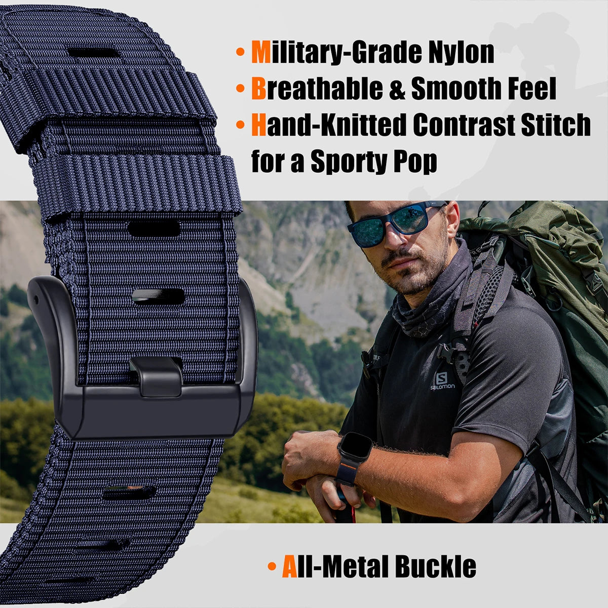 Nylon Apple Watch Band, 38–49mm Adjustable