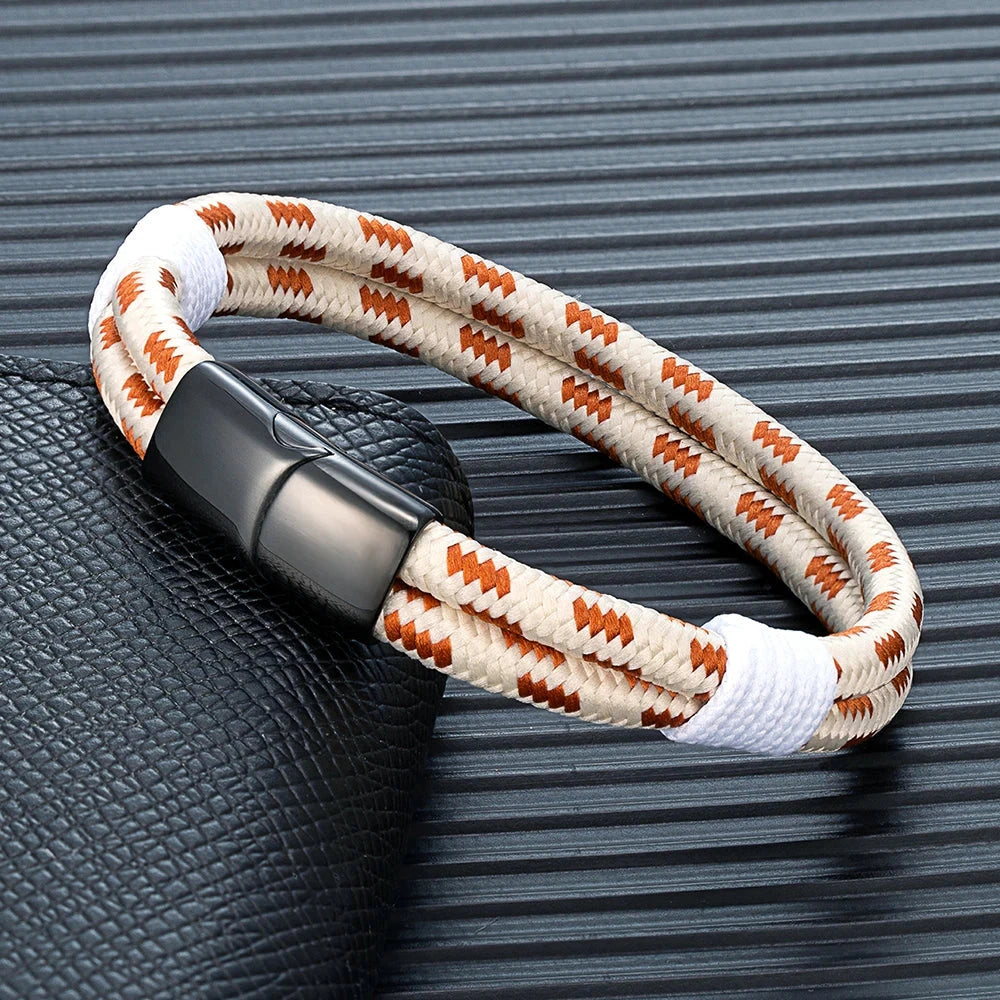 Fashion Nautical Bracelet  Woven Rope with Stainless Steel Accent deideas