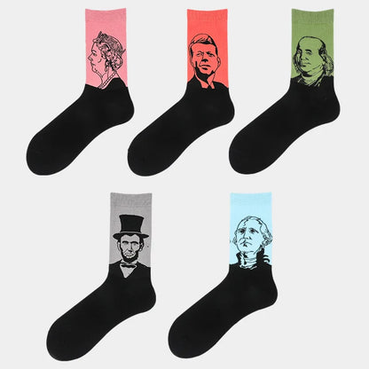 American Legends Art Socks 3-Pack – Historic Figures, Oil Painting Style