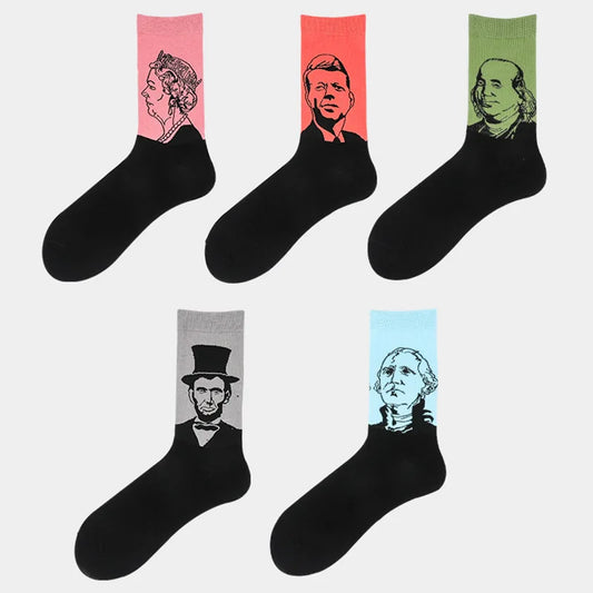 American Legends Art Socks 3-Pack – Historic Figures, Oil Painting Style