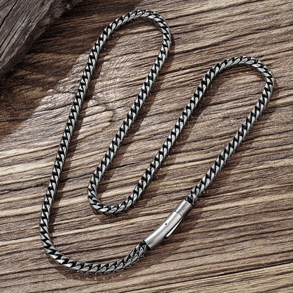 Cuban Link Chain Necklace - Stainless Steel, 6mm, 4 Lengths, Men