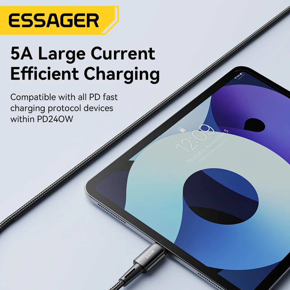 Cable USB-C a USB-C 240W - Carga Rápida 6A, PD 3.1