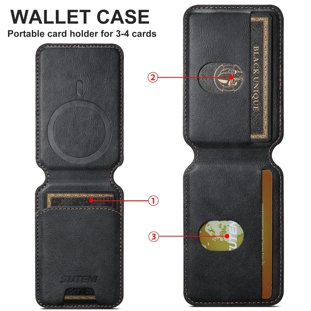 Wallet Pro Magnetic Leather Wallet for iPhone 17 16 Pro Max, 15, 14, 13, 12 and 11 deideas