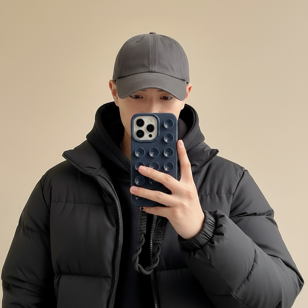 Silicone iPhone Case with Lanyard - Shockproof, Anti-Slip, 6 Colors, iPhone 11-17 Pro Max