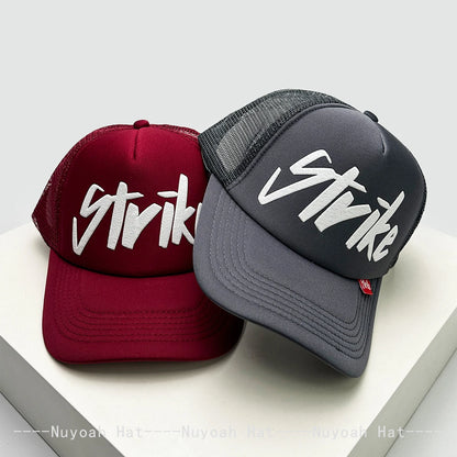 Strike Printed Letter Trucker Cap, Unisex