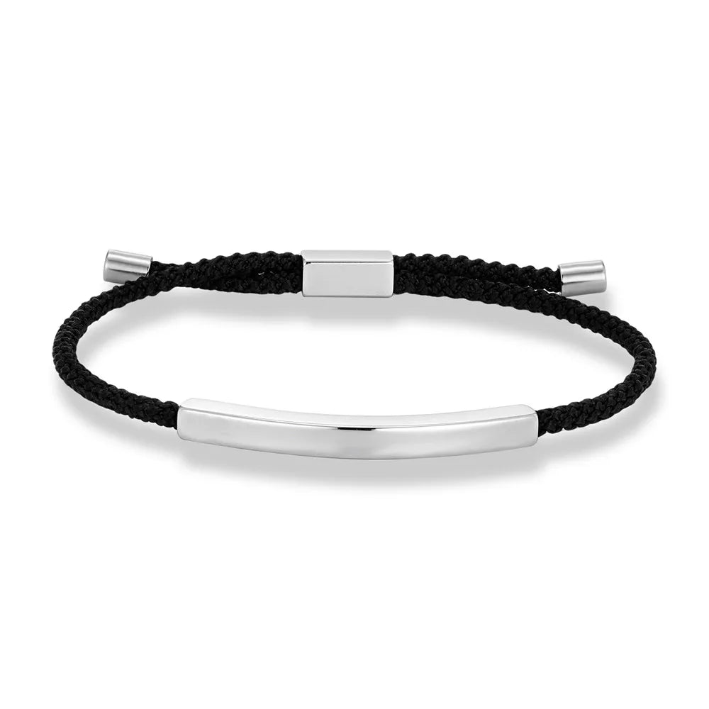 Punk SOS Rope Bracelet Custom Stainless Steel ID Tag deideas