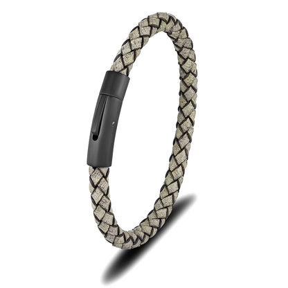 Braided Leather Bracelet with Magnetic Clasp - Premium Golf Accessory