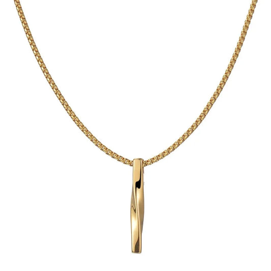 Men’s Stainless Steel Spiral Cylinder Pendant Necklace  Elegant Geometric Charm for the Modern Man deideas