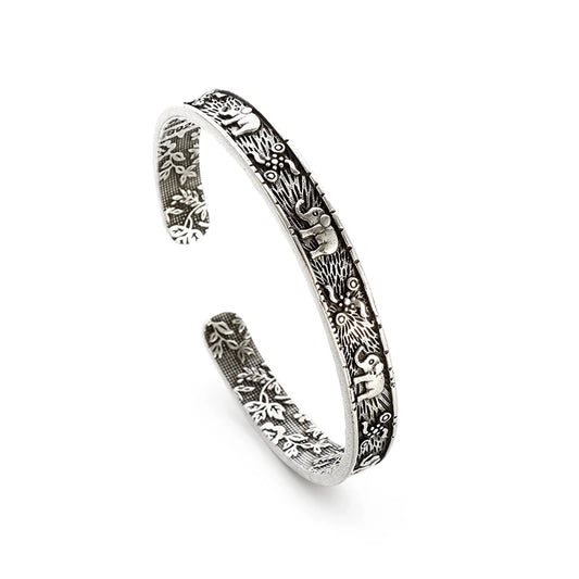 Feather Cuff Bracelet Adjustable Metal Bangle for Men & Women