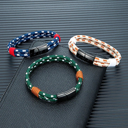 Fashion Nautical Bracelet  Woven Rope with Stainless Steel Accent deideas