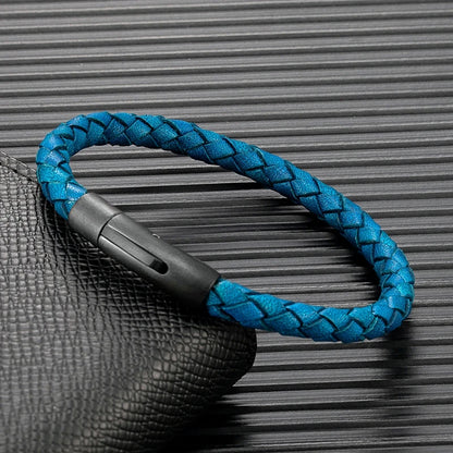 Braided Leather Bracelet with Magnetic Clasp - Premium Golf Accessory