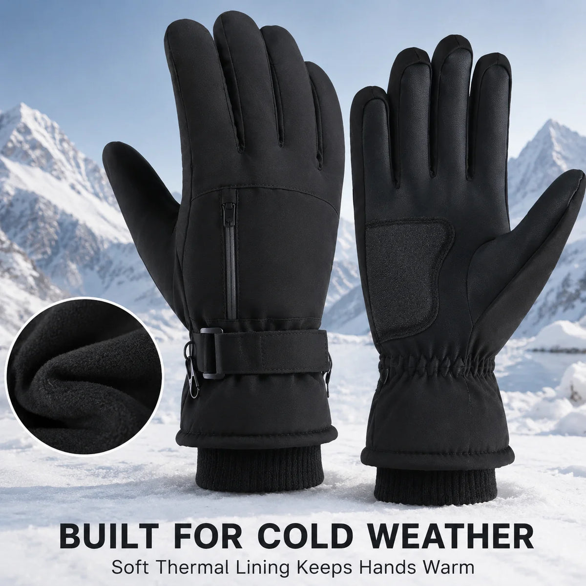 Winter Ski Gloves, Touchscreen & Windproof