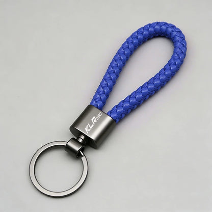 Braided Rope Aluminum Keychain for Kawasaki KLR 650 – Moto & Car Key Fob