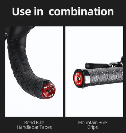 Aluminum Alloy Handlebar Bar End Plugs - 6061, Mechanical Expansion, 8 Colors