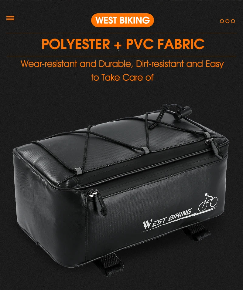Bolsa de sillín West Biking 4L impermeable - Alforja de bicicleta y motocicleta con cubierta para lluvia