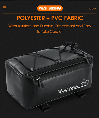Bolsa de sillín West Biking 4L impermeable - Alforja de bicicleta y motocicleta con cubierta para lluvia