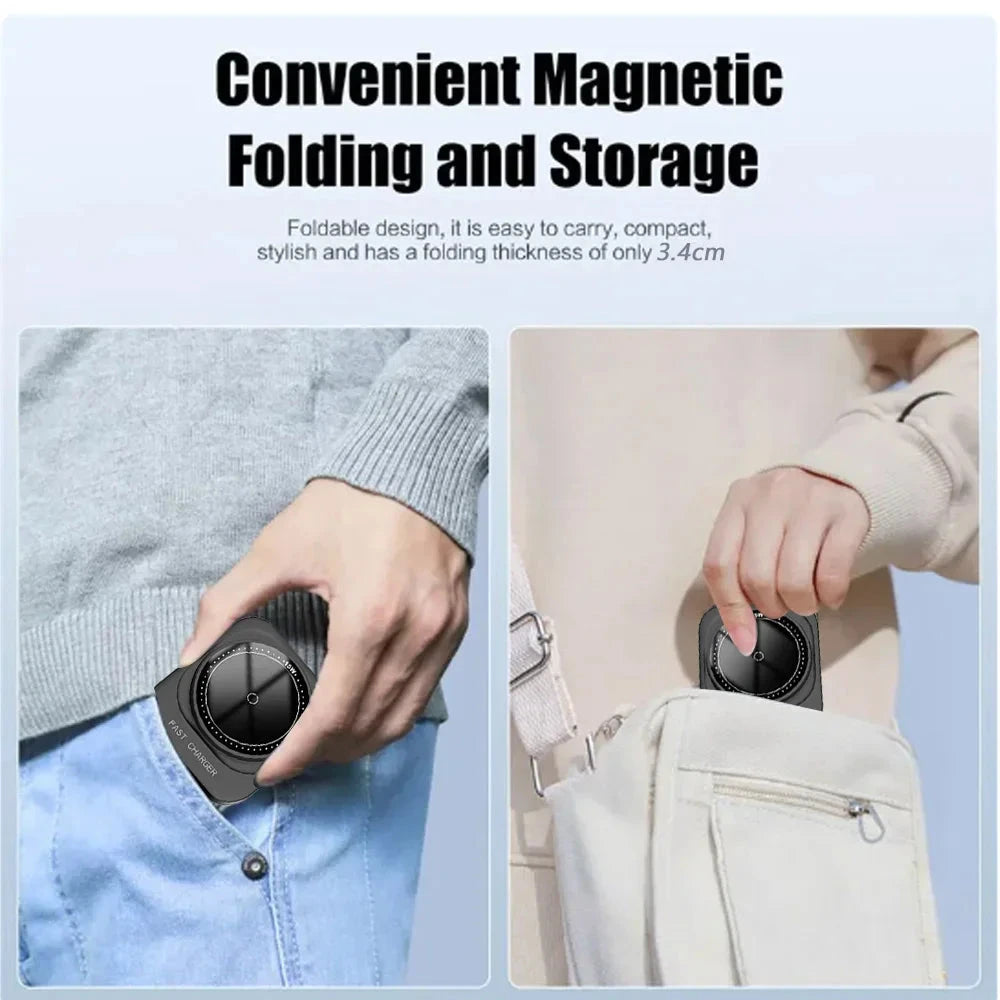 Foldable Magnetic Wireless Charging Station for iPhone, Apple Watch and AirPods deideas