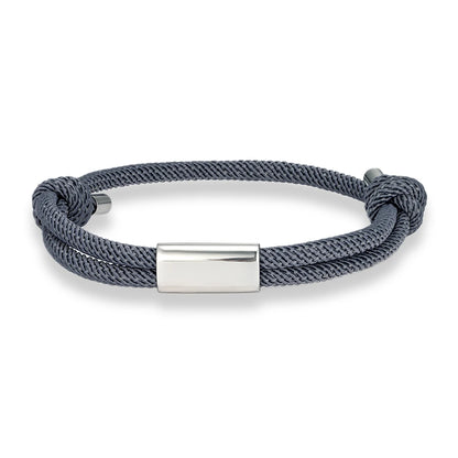 Personalized Rope Bracelet – Custom Name Engraving | Unisex Boho Nautical