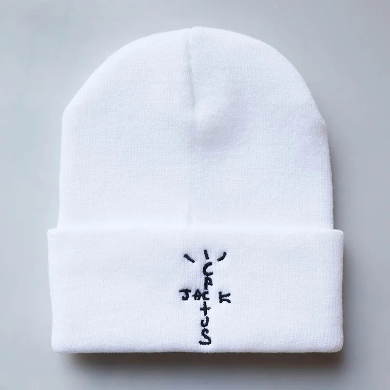 Gorro de punto bordado de cactus — Gorro de invierno unisex