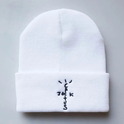 Gorro de punto bordado de cactus — Gorro de invierno unisex