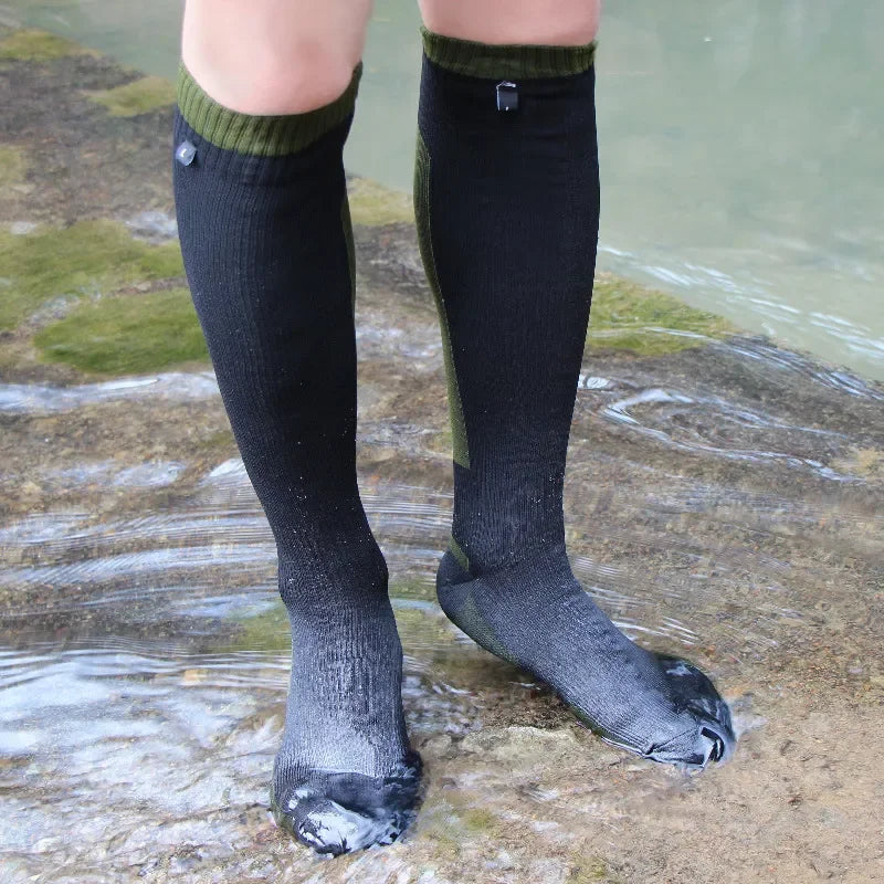 Waterproof Knee-High Hiking Socks - Warm Knit Nylon, Euro 37-50, 2 Colors