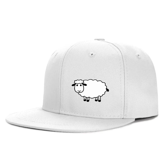 Gorra de Béisbol con Estampado de Ovejas - Visera Plana, Ajustable, Unisex, 31 Colores
