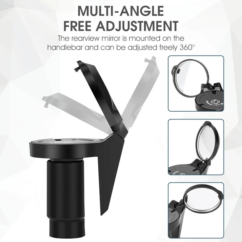 Universal Bike Mirror Adjustable 360° Convex Rearview for MTB & Road Cycling deideas