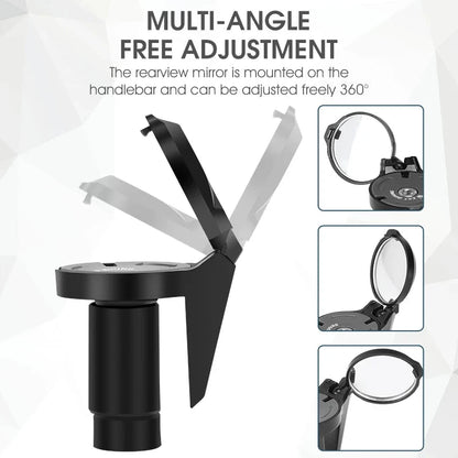 Universal Bike Mirror Adjustable 360° Convex Rearview for MTB & Road Cycling deideas
