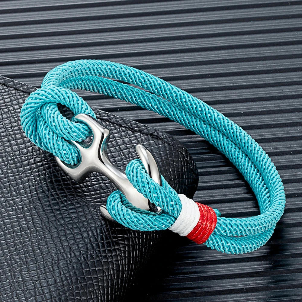 Nautical Survival Bracelet  Dual Rope with Stainless Steel Anchor deideas