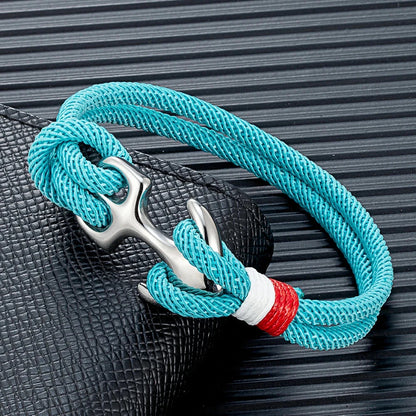 Nautical Survival Bracelet  Dual Rope with Stainless Steel Anchor deideas