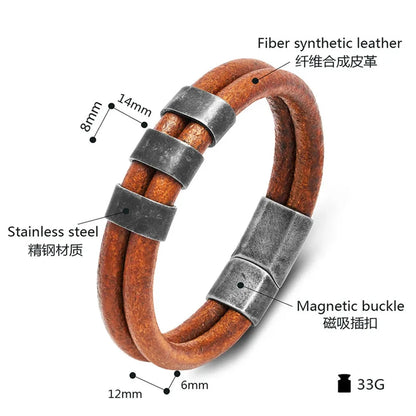 Equestrian Edge Vintage Double Strand Leather Bracelet deideas
