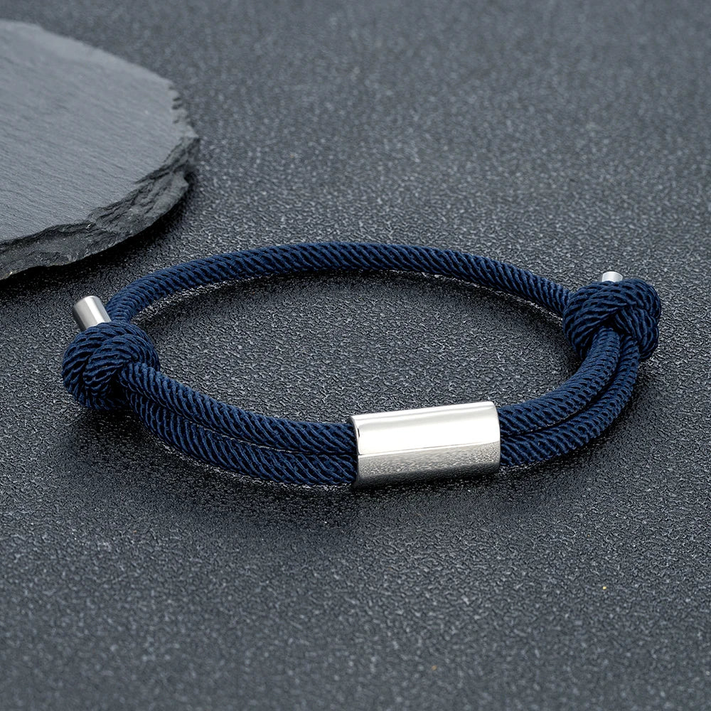 Personalized Rope Bracelet – Custom Name Engraving | Unisex Boho Nautical