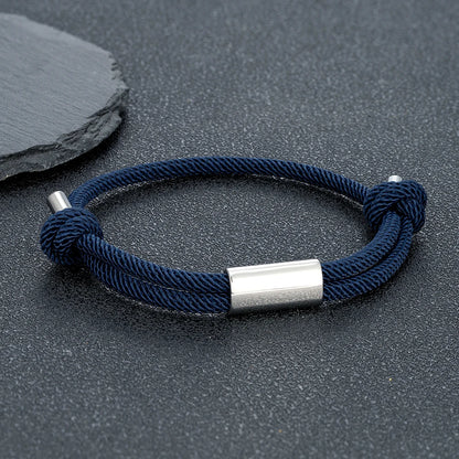 Personalized Rope Bracelet – Custom Name Engraving | Unisex Boho Nautical