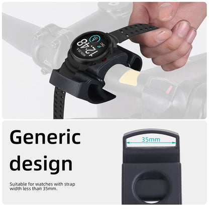 Silicone Bike Watch Mount - Universal Handlebar Holder, 22-35mm, Smartwatch Compatible