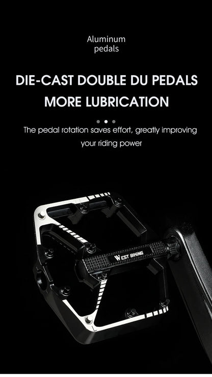 Aluminum Alloy Bicycle Pedals - DU Bearings, Anti-Slip, 12.6x10.3cm, 400g/pair