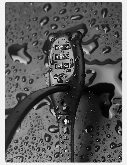 Portable Cable Combination Lock - Zinc Alloy, 3-Digit, 31cm & 53cm, Helmet & Bike
