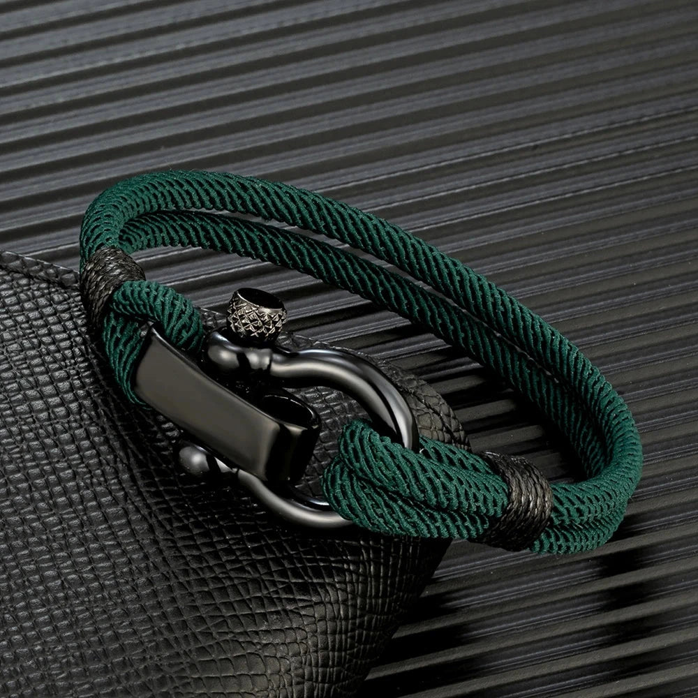 Outdoor Rescue Bracelet Durable Rope & Steel Shackle Buckle deideas