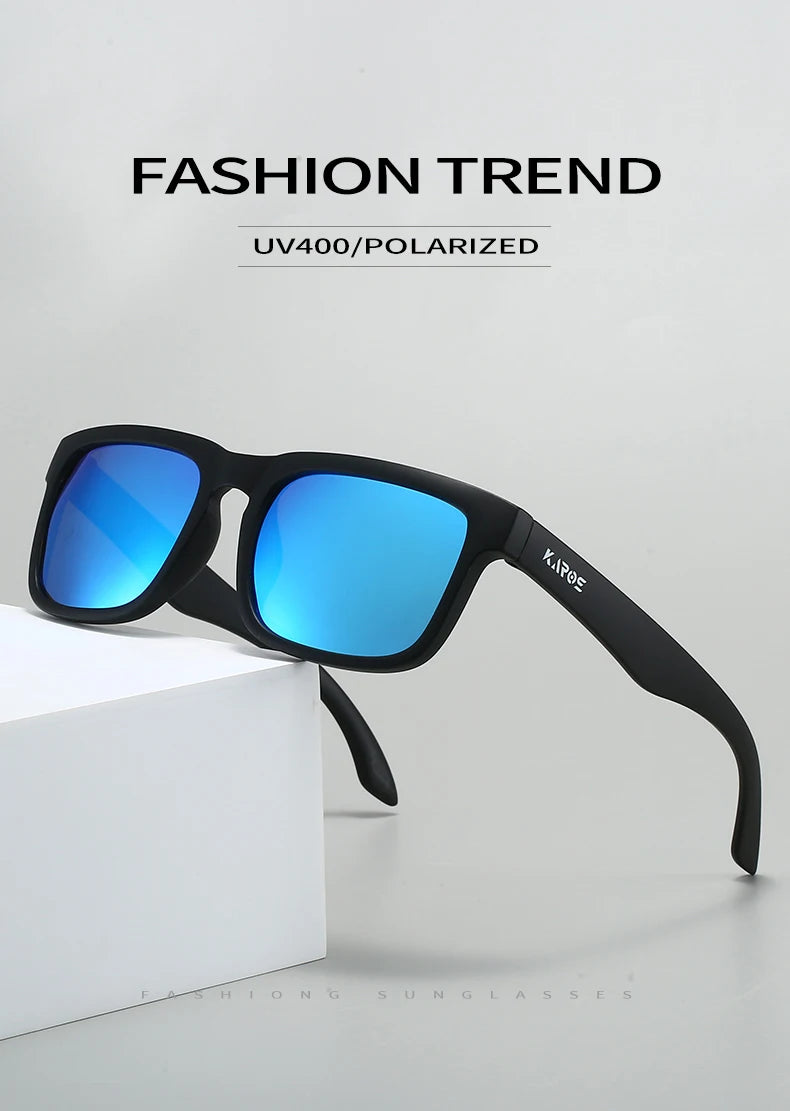 Square Polarized Sunglasses - UV400, PC Frame, Mirror Lens, 6 Colors, Unisex