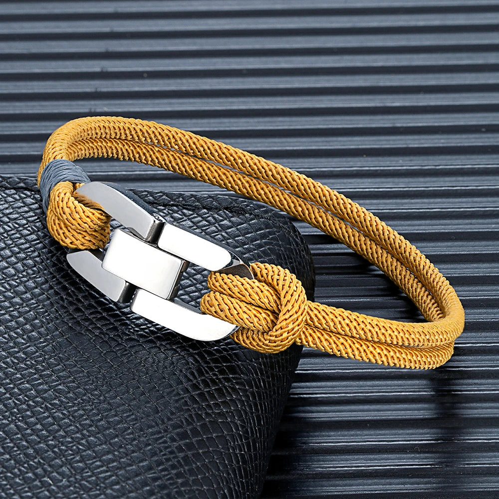 Braided Rope & Steel Anchor Bracelet – Couples Nautical Style