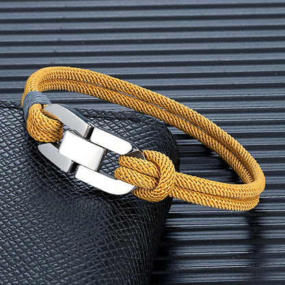 Braided Rope & Steel Anchor Bracelet – Couples Nautical Style