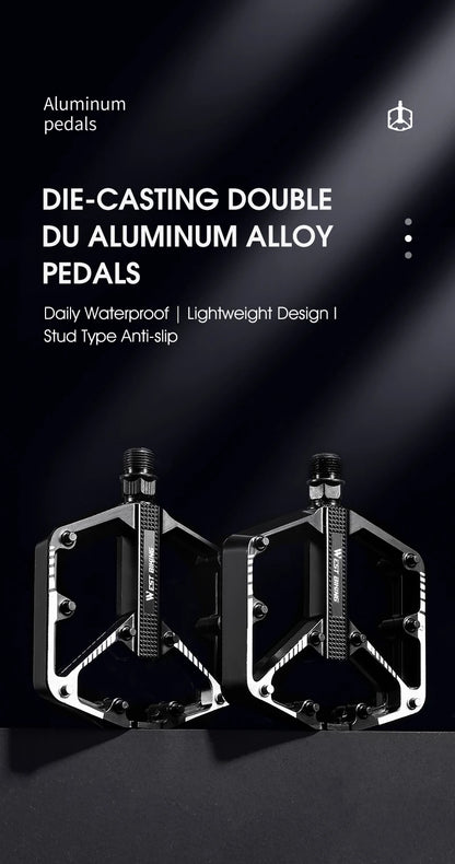 Aluminum Alloy Bicycle Pedals - DU Bearings, Anti-Slip, 12.6x10.3cm, 400g/pair