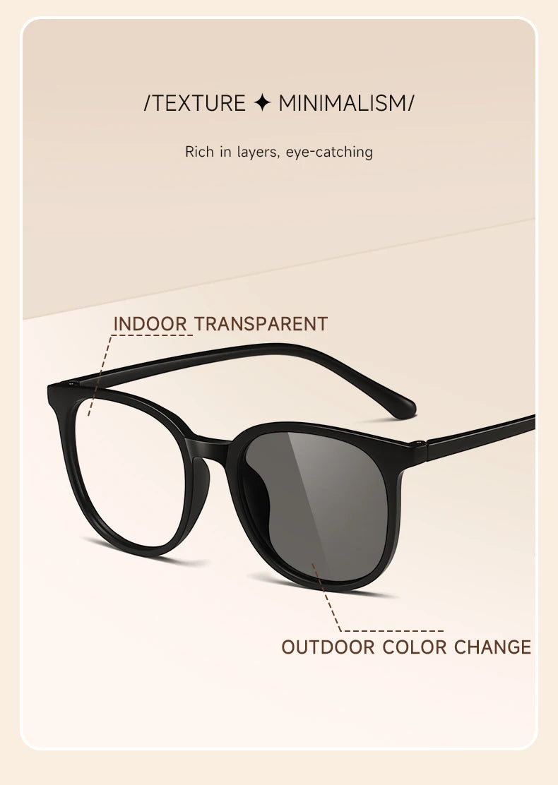 Gafas de sol fotocromáticas de montura grande - Gafas de moda UV400 para oficina y exterior