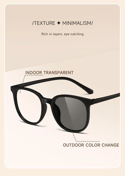 Gafas de sol fotocromáticas de montura grande - Gafas de moda UV400 para oficina y exterior