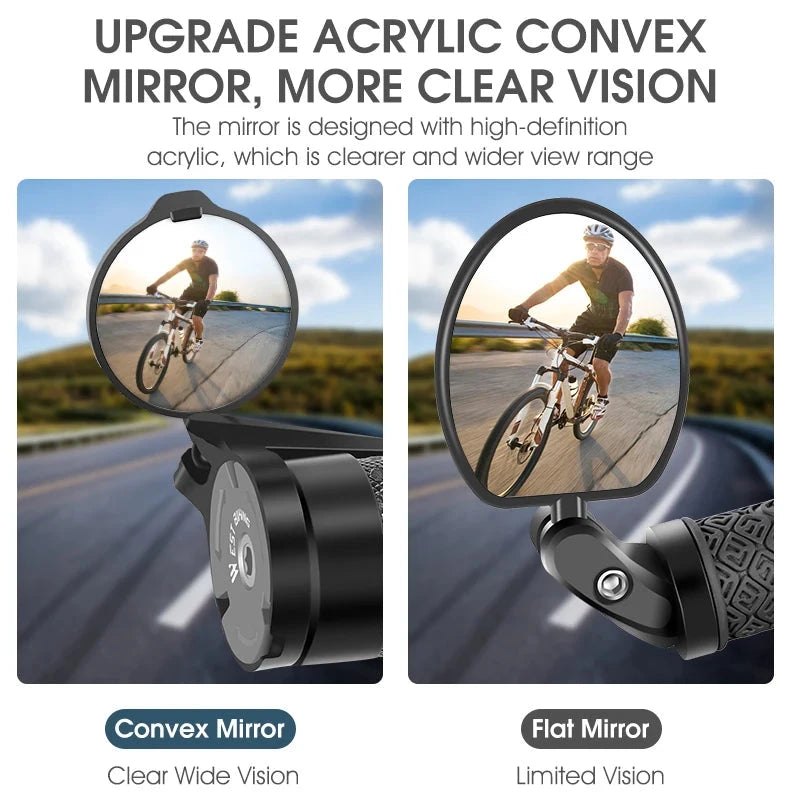 Universal Bike Mirror Adjustable 360° Convex Rearview for MTB & Road Cycling deideas