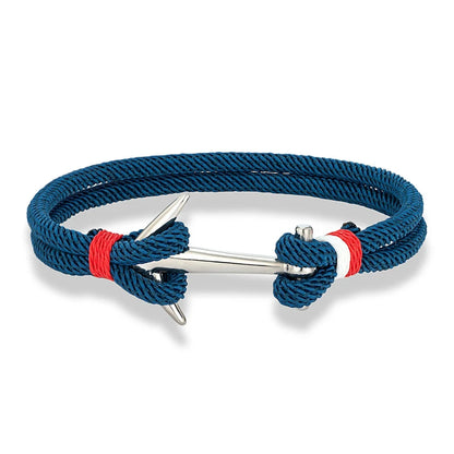 Nautical Steel Double Rope Anchor Bracelet Waterproof, Unisex & Adventure Ready deideas